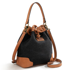 LEE53-003  LEE  Waxed Canvas Drawstring Hobo Bag/Crossbody