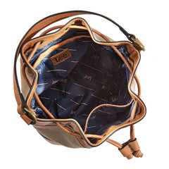 LEE53-003  LEE  Waxed Canvas Drawstring Hobo Bag/Crossbody