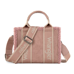 WG181-8120S  Wrangler Sherpa Small Canvas Tote/Crossbody - Pink