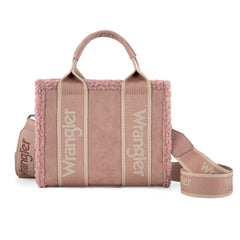 WG181-8120S  Wrangler Sherpa Small Canvas Tote/Crossbody - Pink