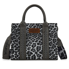 WG70G-8120C  Wrangler  Leopard Print Concealed Carry Tote/Crossbody -Leopard Grey