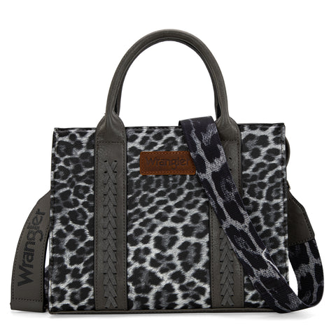 WG70G-8120C  Wrangler  Leopard Print Concealed Carry Tote/Crossbody -Leopard Grey