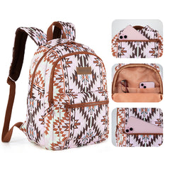 WG2206-9110  Wrangler Aztec Print Backpack -Light Brown