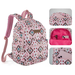 WG2206-9110  Wrangler Aztec Print Backpack -Pink