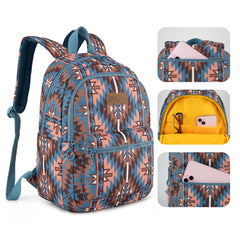 WG2206-9110  Wrangler Aztec Print Backpack -Navy