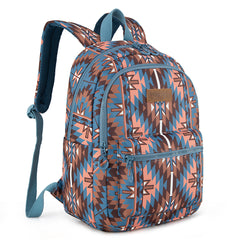 WG2206-9110  Wrangler Aztec Print Backpack -Navy