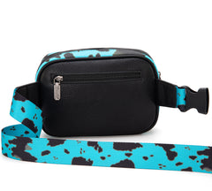 WG133-194  Wrangler Cow  Print Belt-Bag  - Turquoise