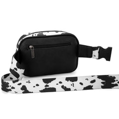 WG133-194  Wrangler Cow  Print Belt-Bag  - Black