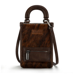 MW1311-1831  Montana West Hair-On Cowhide North South Mini Tote/Crossbody