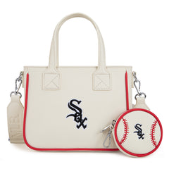 MLB-SX103 MLB Chicago White Sox Team Tote/Crossbody with Baseball Coin Pouch