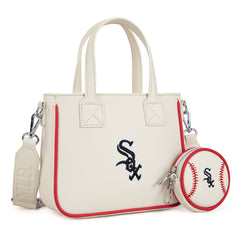 MLB-SX103 MLB Chicago White Sox Team Tote/Crossbody with Baseball Coin Pouch