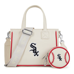 MLB-SX103 MLB Chicago White Sox Team Tote/Crossbody with Baseball Coin Pouch