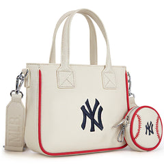 MLB-NY103  MLB  New York Yankees Team Tote/Crossbody with Baseball Coin Pouch