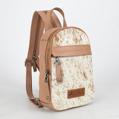 MWR-066 Montana West Genuine Hair-On Cowhide Convertible Sling Backpack -Tan