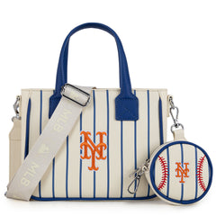 MLB-MT103 MLB New York Mets Team Tote/Crossbody with Baseball Coin Pouch