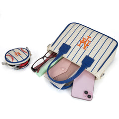 MLB-MT103 MLB New York Mets Team Tote/Crossbody with Baseball Coin Pouch