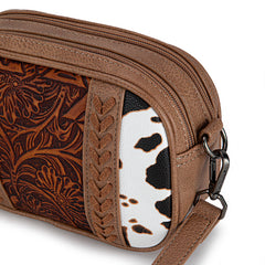 MW1318-8365 Montana West Tooled Collection Crossbody - Brown