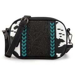 MW1318-8365 Montana West Tooled Collection Crossbody - Black