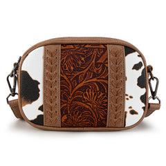 MW1318-8365 Montana West Tooled Collection Crossbody - Brown