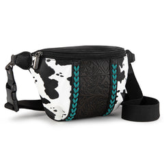 MW1318-194 Montana West Tooled Collection Fanny Pack-  Black