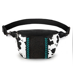 MW1318-194 Montana West Tooled Collection Fanny Pack-  Black