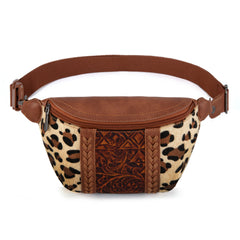 MW1318-194 Montana West Tooled Collection Fanny Pack - Leopard