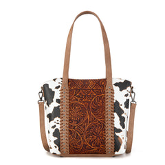 MW1318G-8318  Montana West Tooled Collection Concealed Carry Tote/Crossbody - Brown