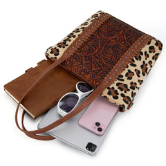 MW1318G-8318  Montana West Tooled Collection Concealed Carry Tote/Crossbody - Leopard