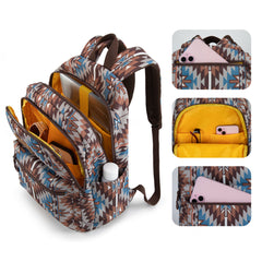 WG2206-9110  Wrangler Aztec Print Backpack -Coffee