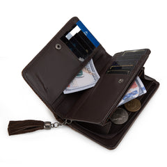 MW1316-W020  Montana West Tooled Aztec Denim Bi-Fold Wallet