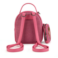 WG174-8601  Wrangler Southwestern Knitted Mini Backpack With Coin Pouch - Hot Pink