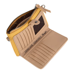 WG184-1813   Wrangler Crossbody Wallet Cardholder - Yellow