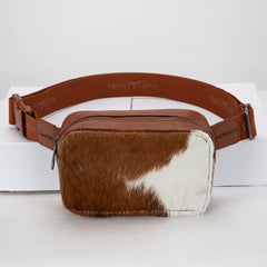 TR184-194 Trinity Ranch Genuine Hair-On Cowhide Belt Bag - Brown