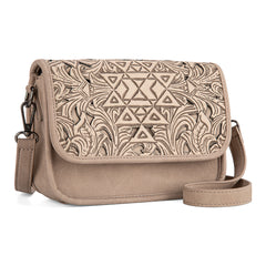 TR190-8367   Trinity Ranch Floral Aztec Tooled Crossbody