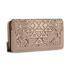 TR190-W010  Trinity Ranch Floral Aztec Tooled Collection Wallet