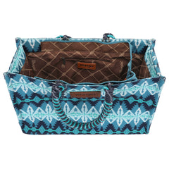 WG284A-8119  Wrangler Southwestern Print  Dual Sided Print Canvas Wide Tote -Jean