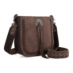 MW1329-8360 Montana West Tooled Collection Crossbody -Coffee