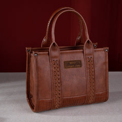 WG102-8120S  Wrangler Croc Print Concealed Carry Tote/Crossbody - Cognac