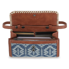 WG2212-W012  Wrangler Southwestern Print  Wallet/Wristlet/Shoulder Bag - Jean