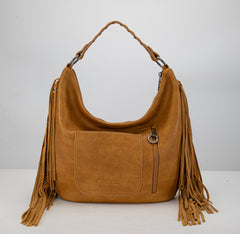 MWF1007G-9360 Montana West Fringe Collection Concealed Carry Hobo/Crossbody -Light Brown