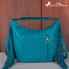 MWF1007G-9360 Montana West Fringe Collection Concealed Carry Hobo/Crossbody -Turquoise