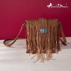 MWF1047-8360  Montana West Fringe Collection Crossbody - Brown