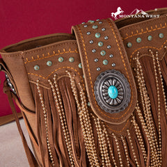 MWF1047-8360  Montana West Fringe Collection Crossbody - Brown