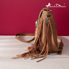 MWF1047-8360  Montana West Fringe Collection Crossbody - Brown