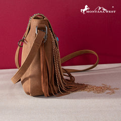 MWF1047-8360  Montana West Fringe Collection Crossbody - Brown