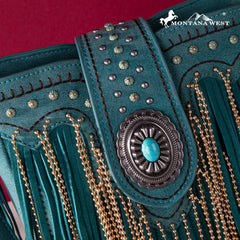 MWF1047-8360  Montana West Fringe Collection Crossbody - Turquoise