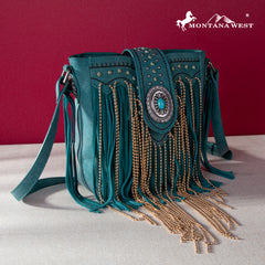 MWF1047-8360  Montana West Fringe Collection Crossbody - Turquoise