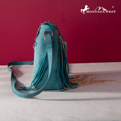 MWF1047-8360  Montana West Fringe Collection Crossbody - Turquoise