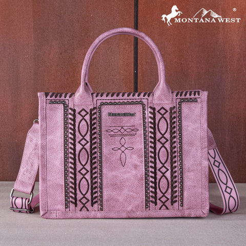 MWF1050G-8250 Montana West Whipstitch Concealed Carry Tote/Crossbody  Pink