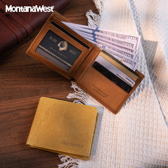 MWS01-W001   Genuine Leather Men's Bi-Fold Wallet